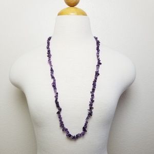 Amethyst Gemstone Chip Necklace